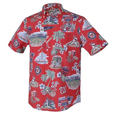 Men's Reyn Spooner Red Washington Nationals Scenic Tri-Blend Button-Down Shirt