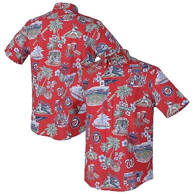Men's Reyn Spooner Red Washington Nationals Scenic Tri-Blend Button-Down Shirt
