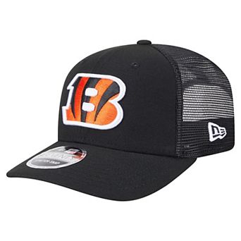 Men's New Era Black Cincinnati Bengals Main Trucker 9SEVENTY Stretch-Snap Hat