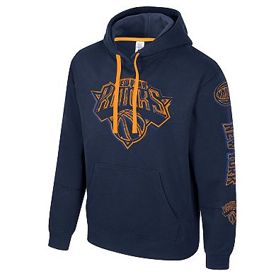Unisex Stadium Essentials Navy New York Knicks Elementized Pullover Hoodie