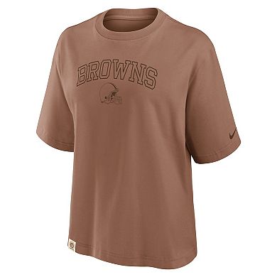 Women's Nike Brown Cleveland Browns Glory Arch Boxy T-Shirt