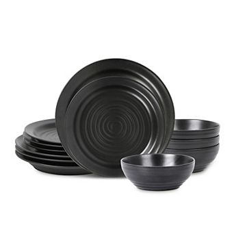 Stone Lain Orbit Stoneware 12 pc Round Dinnerware Set