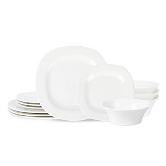 Stone Lain Quadro Porcelain 12 pc Square Dinnerware Set