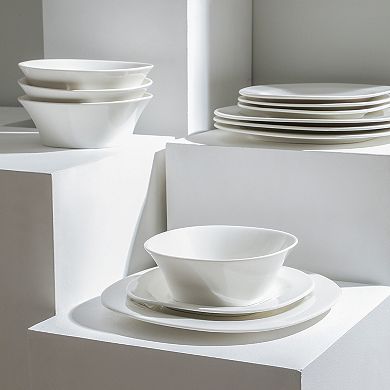 Stone Lain Quadro Porcelain 12-pc. Square Dinnerware Set
