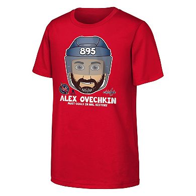 Youth Alexander Ovechkin Red Washington Capitals NHL All-Time Leading Goal Scorer Emoji T-Shirt