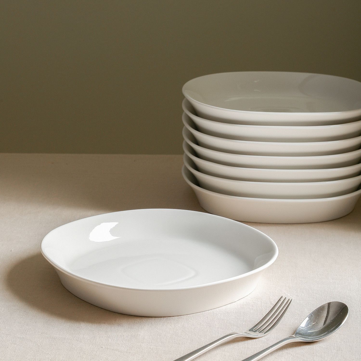 Stone Lain Quadro 4-Piece Square Pasta Bowl Set – White Porcelain, Modern Design, Microwave & Dishwasher Safe - View #8