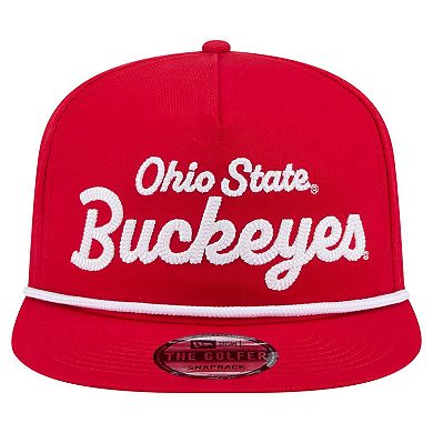 Men's New Era Scarlet Ohio State Buckeyes Adventure Team Text Golfer Snapback Hat