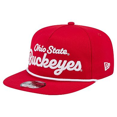 Men's New Era Scarlet Ohio State Buckeyes Adventure Team Text Golfer Snapback Hat