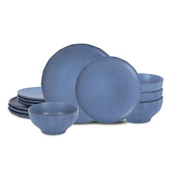 Stone Lain Rio Stoneware 12 pc Textured Dinnerware Set