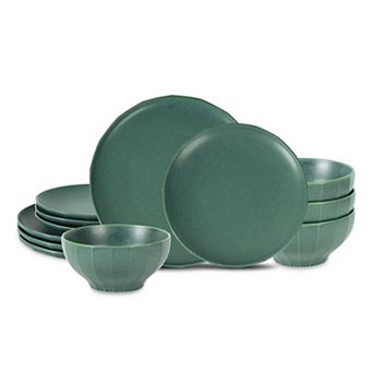Stone Lain Rio Stoneware 12 pc Textured Dinnerware Set