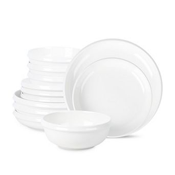 Stone Lain Verso Porcelain 12 pc Round Dinnerware Set