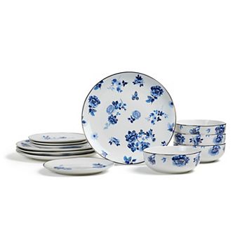 Stone Lain Viola Porcelain 12 pc Dinnerware Set