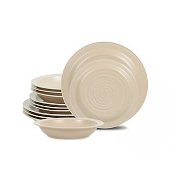 Stone Lain Orbit Stoneware 12 pc Round Dinnerware Set