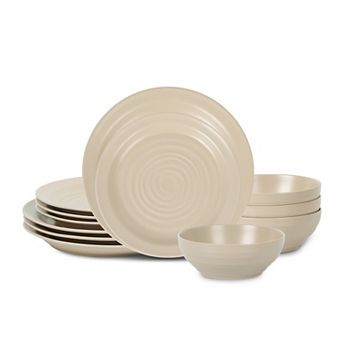 Stone Lain Orbit Stoneware 12 pc Round Dinnerware Set