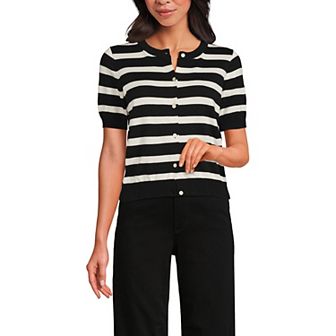 Women's Lands' End Short Sleeve Cardigan Top
