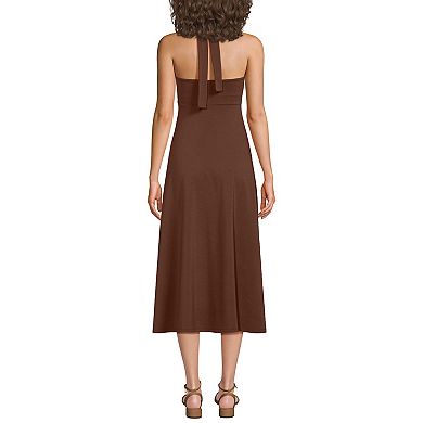 Women's Lands' End Cotton Modal Halter Midi Dress