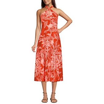 Women's Lands' End Cotton Modal Halter Midi Dress
