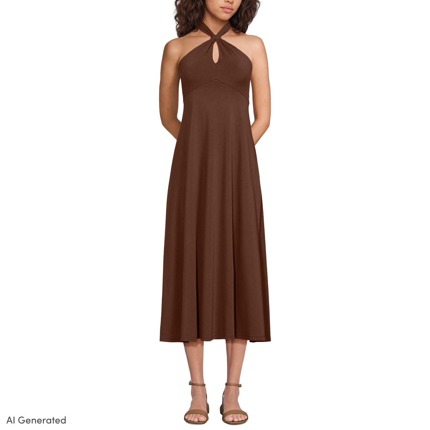 Женские платья Lands' End Cotton Modal Halter Midi Dress
