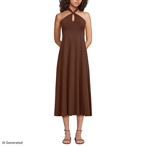 Женские платья Lands' End Cotton Modal Halter Midi Dress