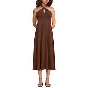 Women's Lands' End Cotton Modal Halter Midi Dress