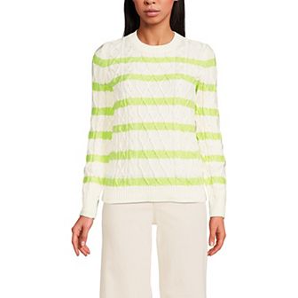 Petite Lands' End Aran Cable Crew Neck Sweater