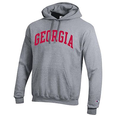 Men's Champion Heather Gray Georgia Bulldogs Basic Arch Fleece Pullover Hoodie