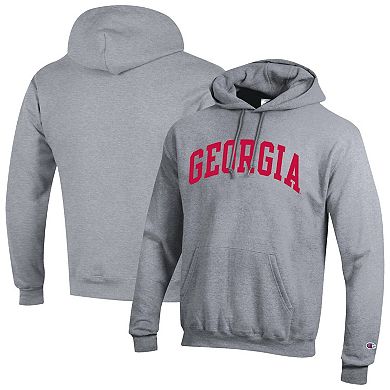 Men's Champion Heather Gray Georgia Bulldogs Basic Arch Fleece Pullover Hoodie