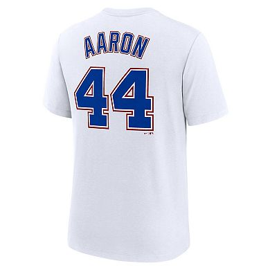 Men's Nike Hank Aaron White Atlanta Braves Cooperstown Collection Tri-Blend Name & Number T-Shirt