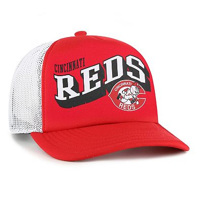 Men's '47 Red Cincinnati Reds Meander Foam Trucker Snapback Hat