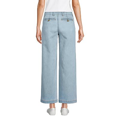 Petite Lands' End Mid Rise Wide Leg Ankle Jeans