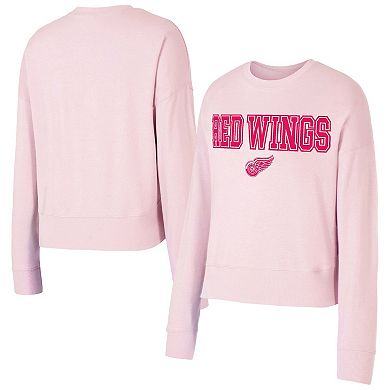 Women's Concepts Sport Pink Detroit Red Wings Tonal Pullover Sweatshirt