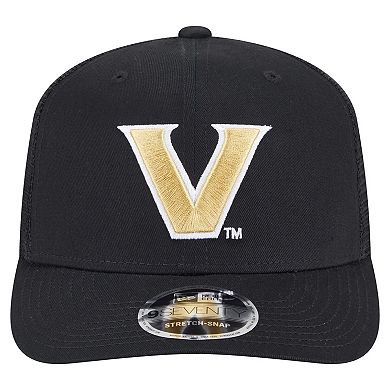 Men's New Era Black Vanderbilt Commodores Primary 9SEVENTY Trucker Stretch-Snap Hat