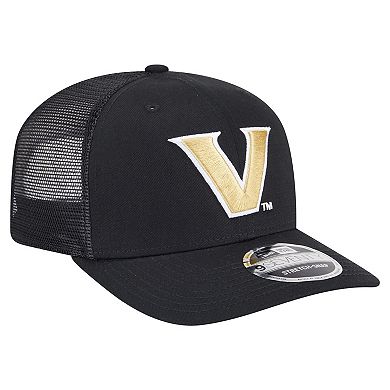 Men's New Era Black Vanderbilt Commodores Primary 9SEVENTY Trucker Stretch-Snap Hat