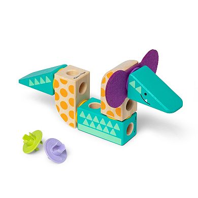 Melissa & Doug Blockables Safari Connectable Wooden Building Blocks Set