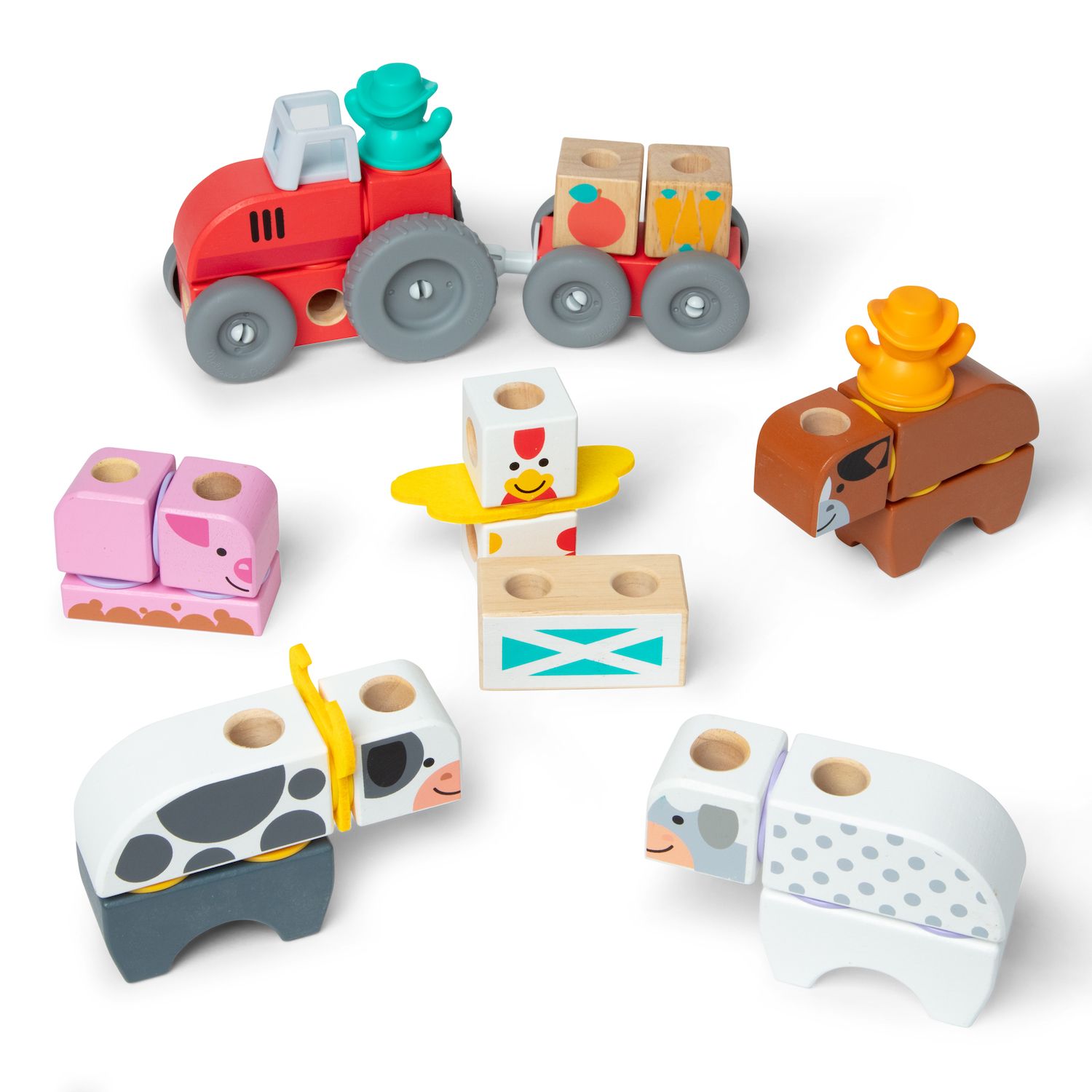 Детский конструктор Melissa & Doug Blockables Farm Snap And Play Building Set — фото 1