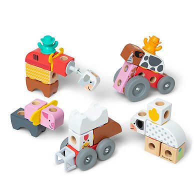 Melissa & Doug Blockables Farm Snap And Play Building Set