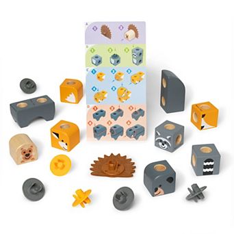Melissa & Doug Blockables Woodland Friends Connectable Building Blocks Set