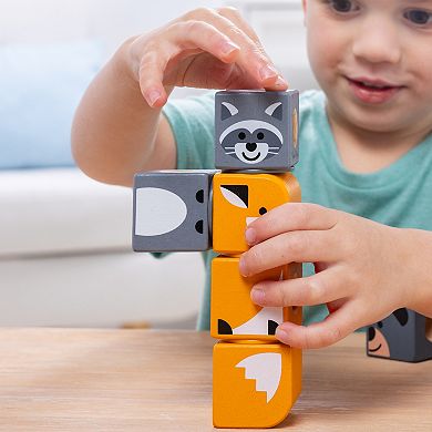 Melissa & Doug Blockables Woodland Friends Connectable Building Blocks Set