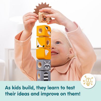 Melissa & Doug Blockables Woodland Friends Connectable Building Blocks Set