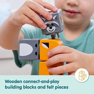 Melissa & Doug Blockables Woodland Friends Connectable Building Blocks Set
