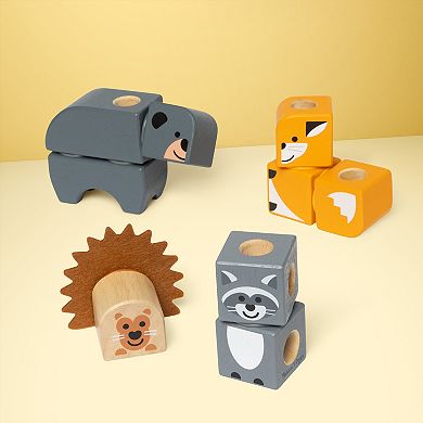 Melissa & Doug Blockables Woodland Friends Connectable Building Blocks Set