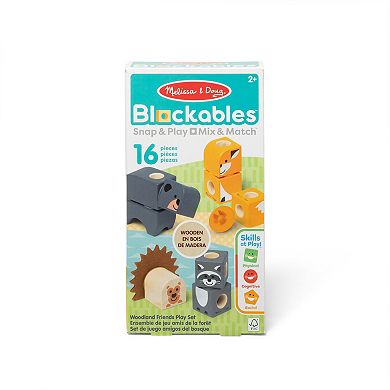 Melissa & Doug Blockables Woodland Friends Connectable Building Blocks Set