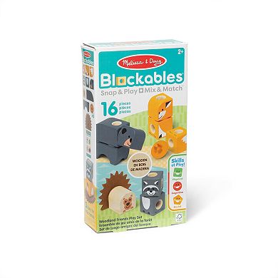 Melissa & Doug Blockables Woodland Friends Connectable Building Blocks Set
