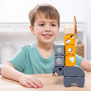 Melissa & Doug Blockables Woodland Friends Connectable Building Blocks Set