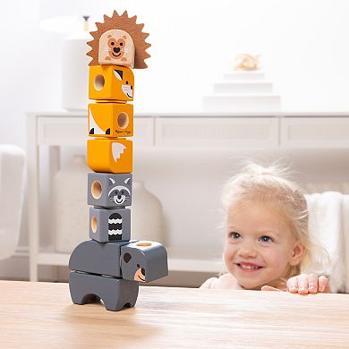 Melissa & Doug Blockables Woodland Friends Connectable Building Blocks Set