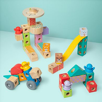 Melissa & Doug Blockables Town Snap And Play Connectable Building Blocks Set