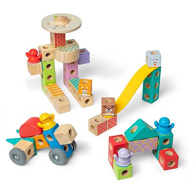 Melissa & Doug Blockables Town Snap And Play Connectable Building Blocks Set