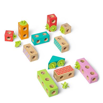 Melissa & Doug Blockables Town Snap And Play Connectable Building Blocks Set