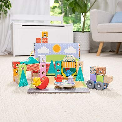 Melissa & Doug Blockables Town Snap And Play Connectable Building Blocks Set