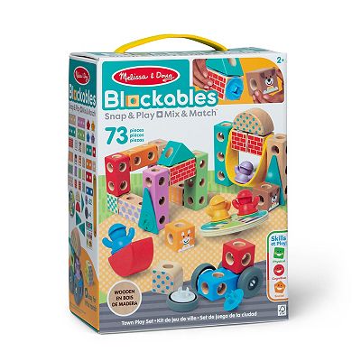 Melissa & Doug Blockables Town Snap And Play Connectable Building Blocks Set